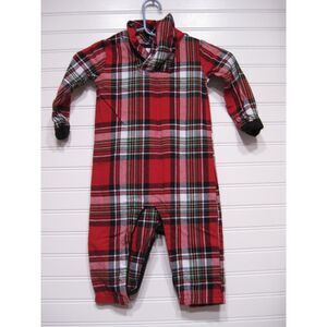 Wonder Nation Baby Christmas Plaid Long Sleeve Flannel Bodysuit Size 18M NWOT